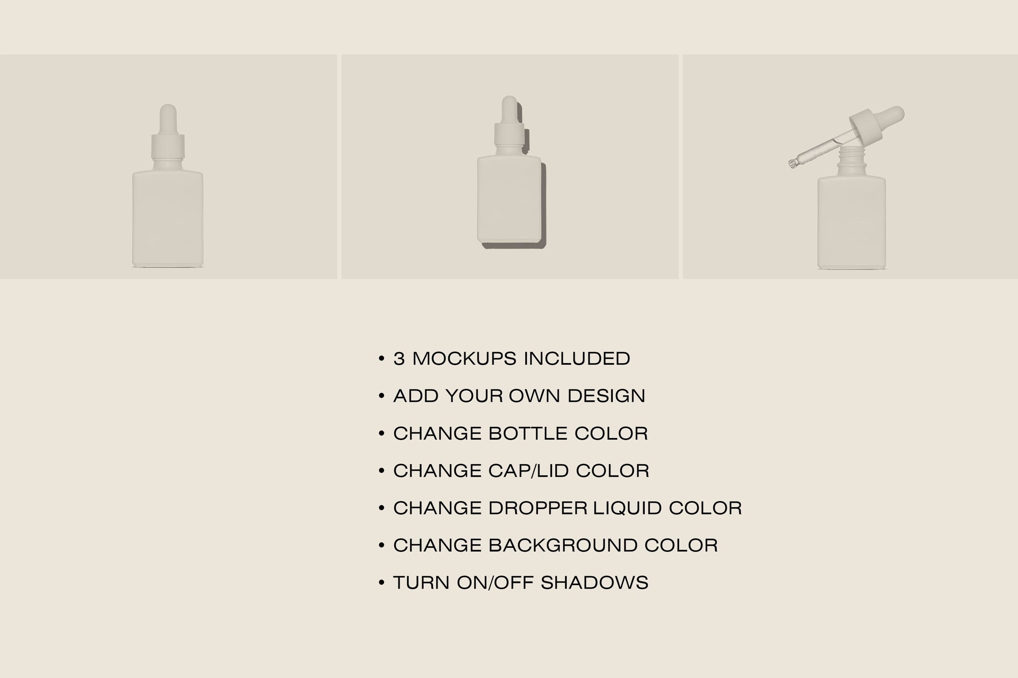 Square Dropper Bottle Mockup - Copal Studio Packaging Mockups For Designers