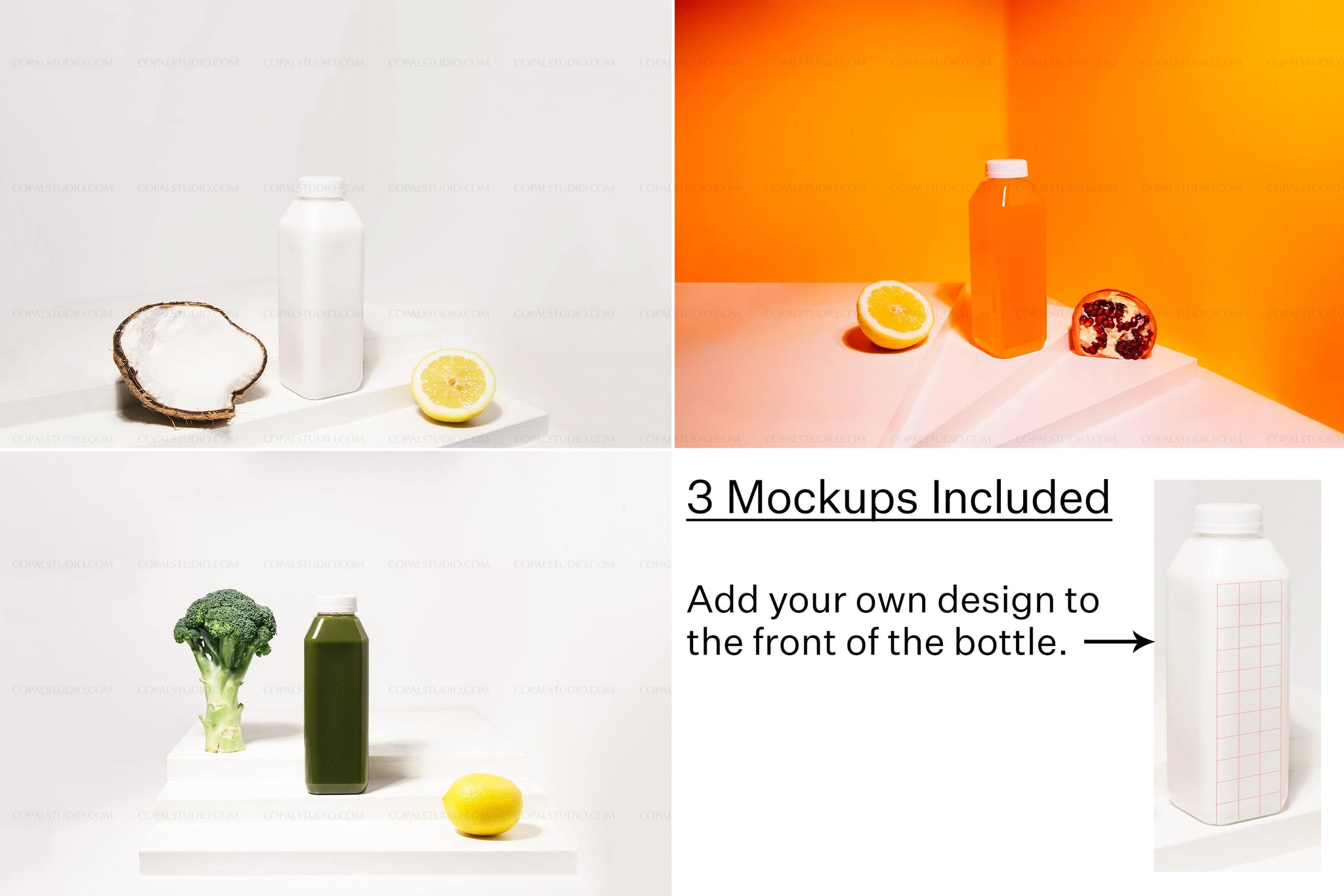 Styled Juice Bottle Mockup - Copal Studio Packaging Mockups For Designers