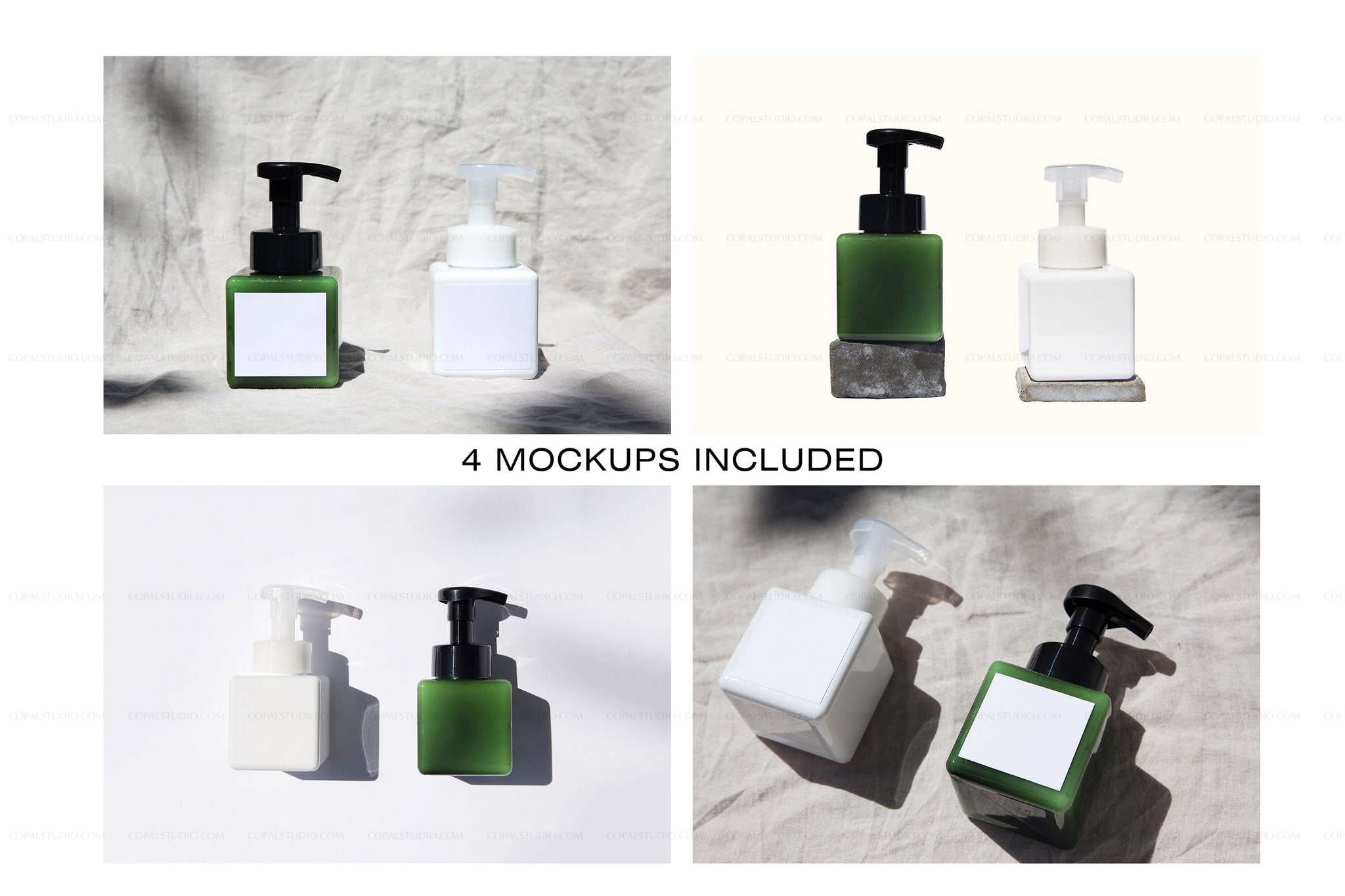 Square Pump Bottle Mockup - Copal Studio Packaging Mockups For Designers