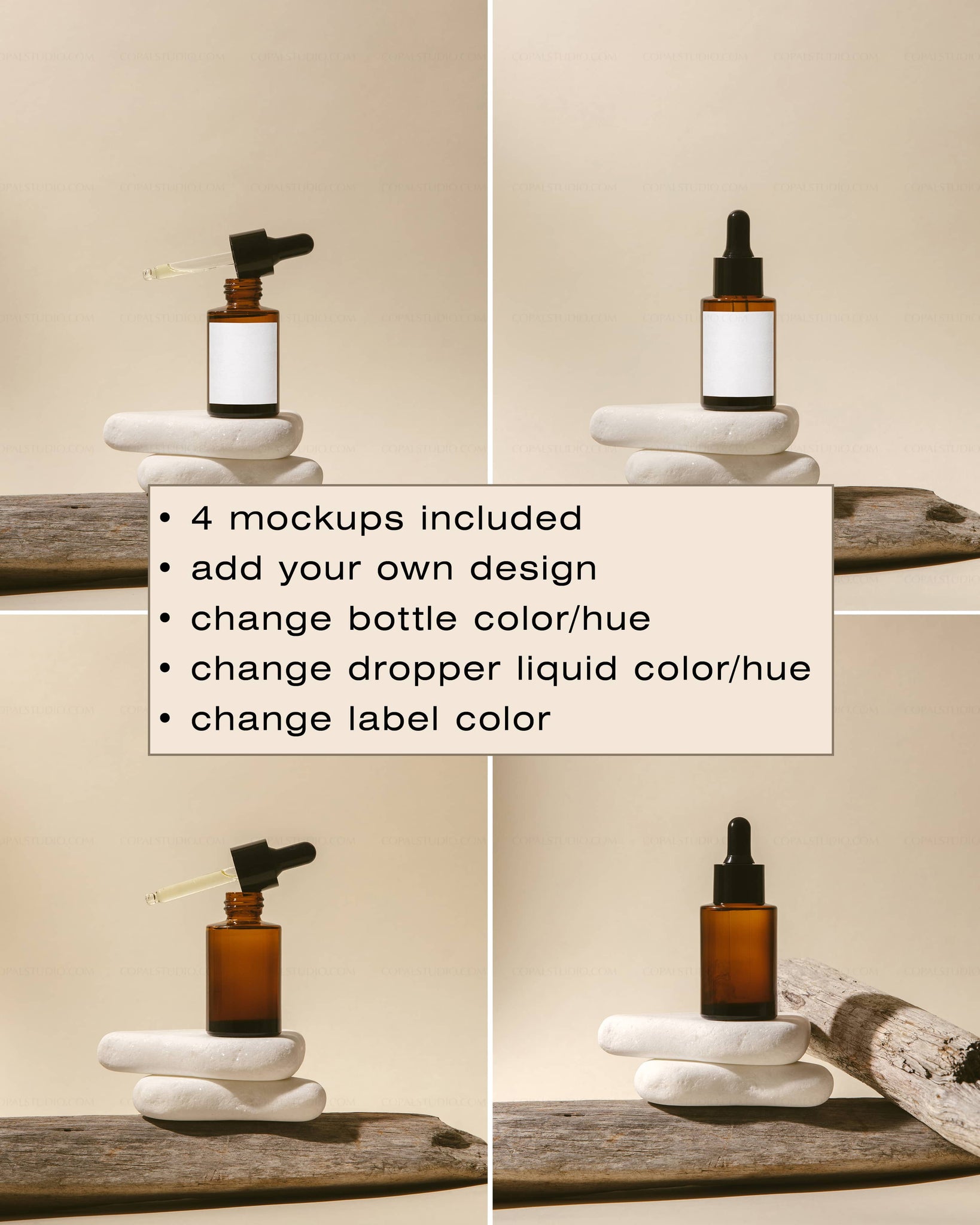 Amber Dropper Bottle Mockup No. 11 - Copal Studio Packaging Mockups For Designers