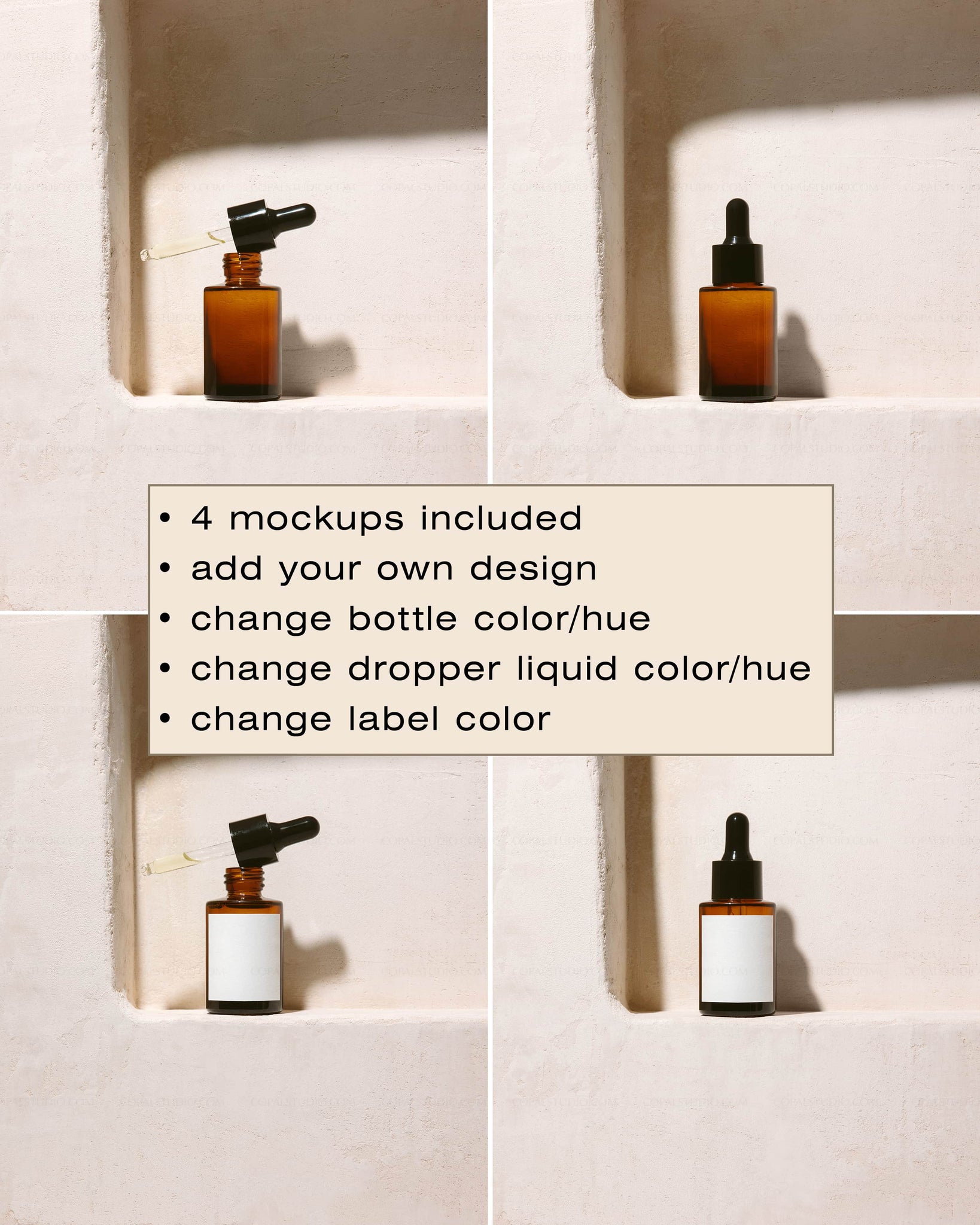 Amber Dropper Bottle Mockup No. 6 - Copal Studio Packaging Mockups For Designers