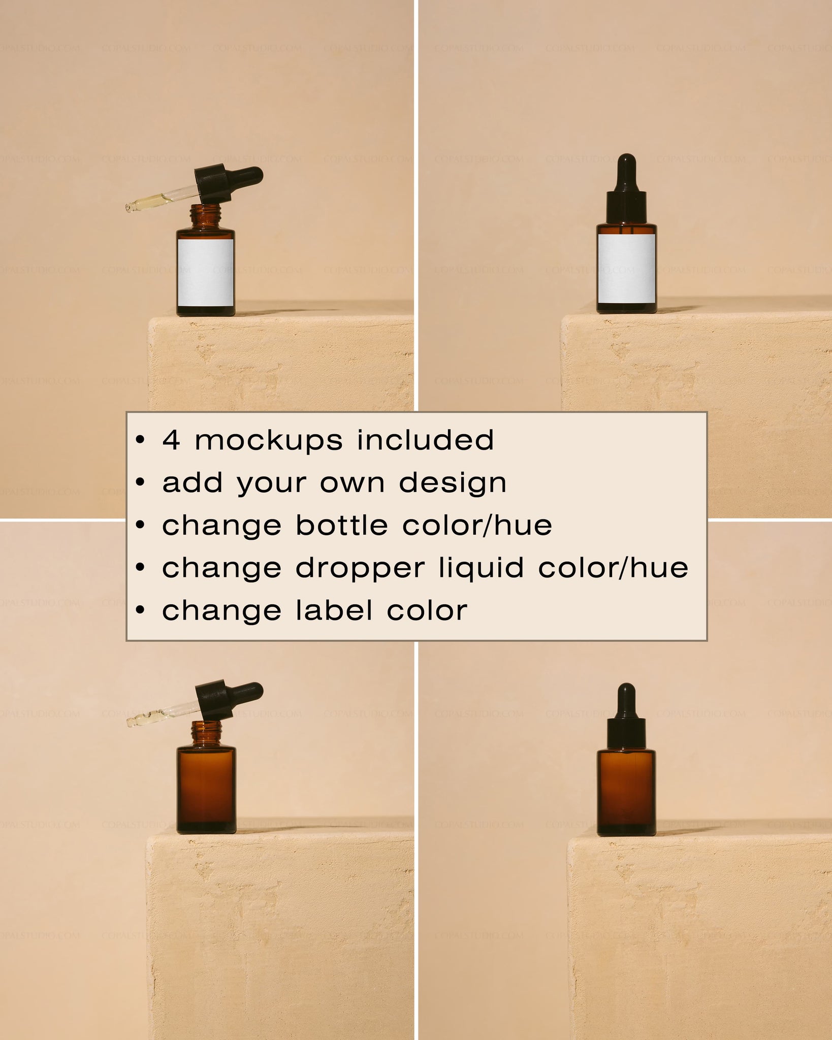 Amber Dropper Bottle Mockup No. 7 - Copal Studio Packaging Mockups For Designers