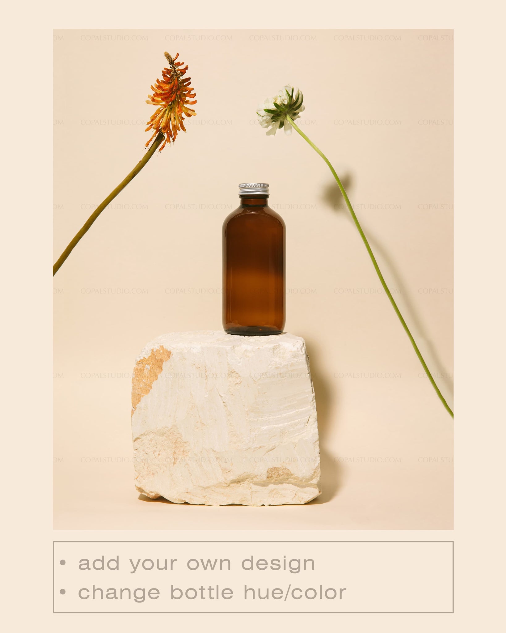 Round Amber Bottle Mockup No. 12 - Copal Studio Packaging Mockups For Designers