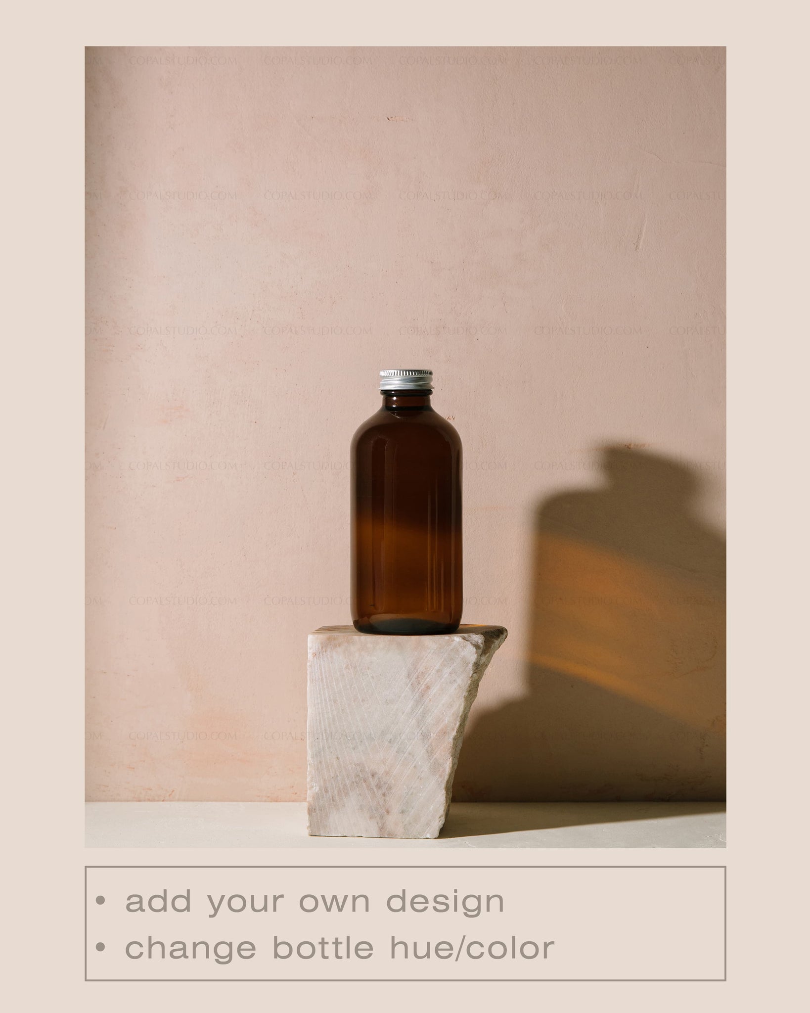 Round Amber Bottle Mockup No. 1 - Copal Studio Packaging Mockups For Designers