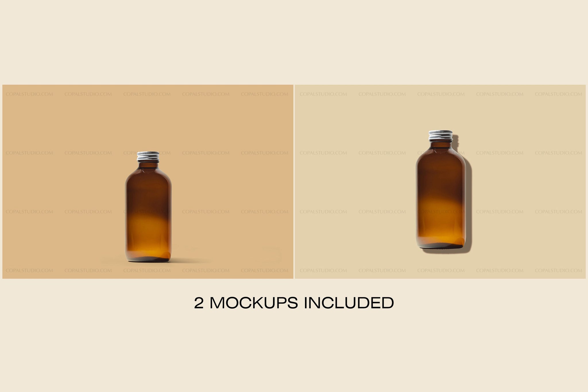 Round Glass Bottle Mockup - Copal Studio Packaging Mockups For Designers