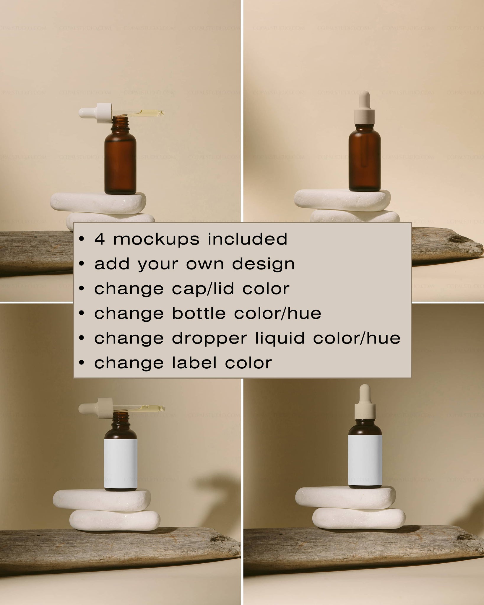 Frosted Amber Dropper Bottle Mockup No. 11 - Copal Studio Packaging Mockups For Designers