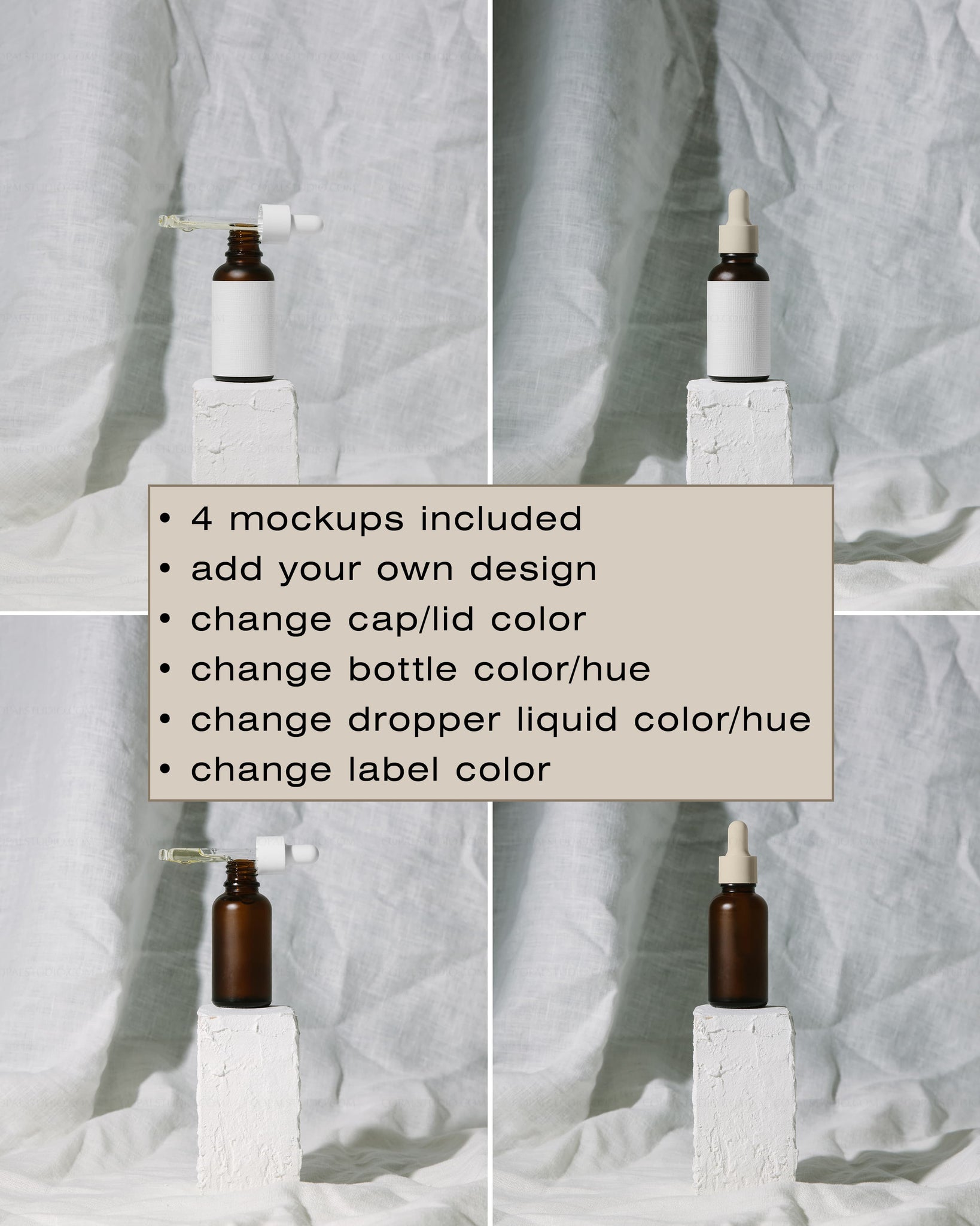Frosted Amber Dropper Bottle Mockup No. 2 - Copal Studio Packaging Mockups For Designers