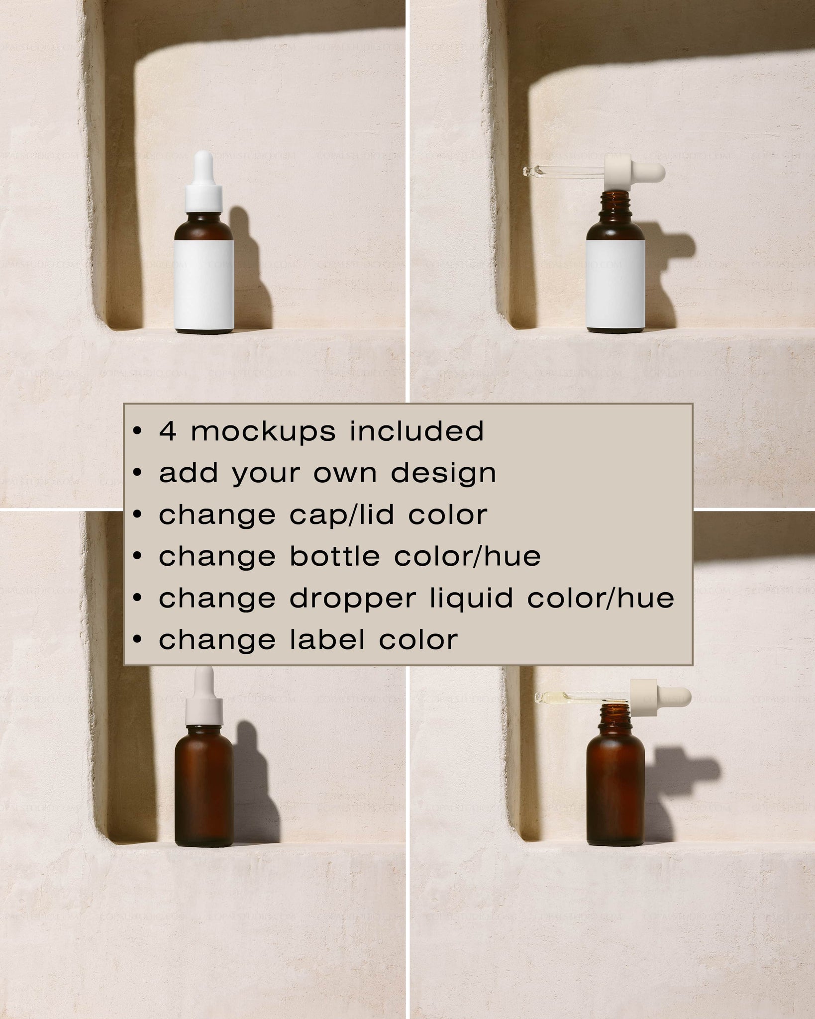 Frosted Amber Dropper Bottle Mockup No. 6 - Copal Studio Packaging Mockups For Designers