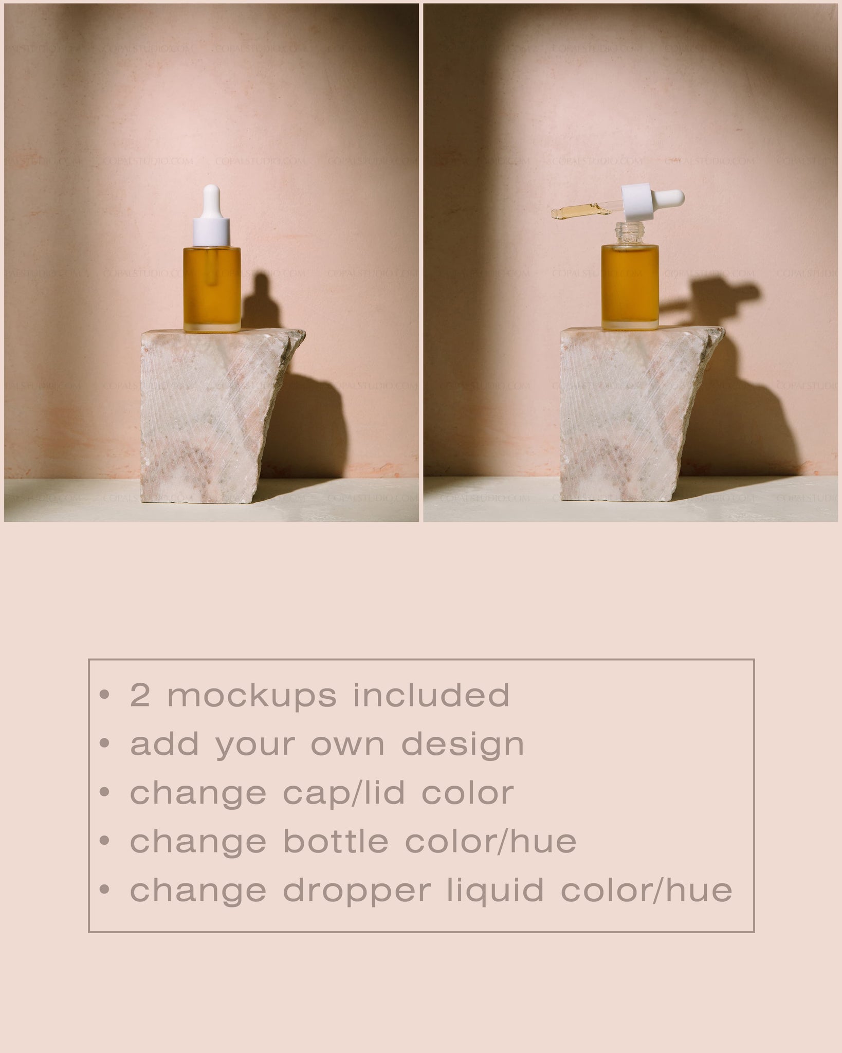 Frosted Glass Dropper Bottle Mockup No. 1 - Copal Studio Packaging Mockups For Designers