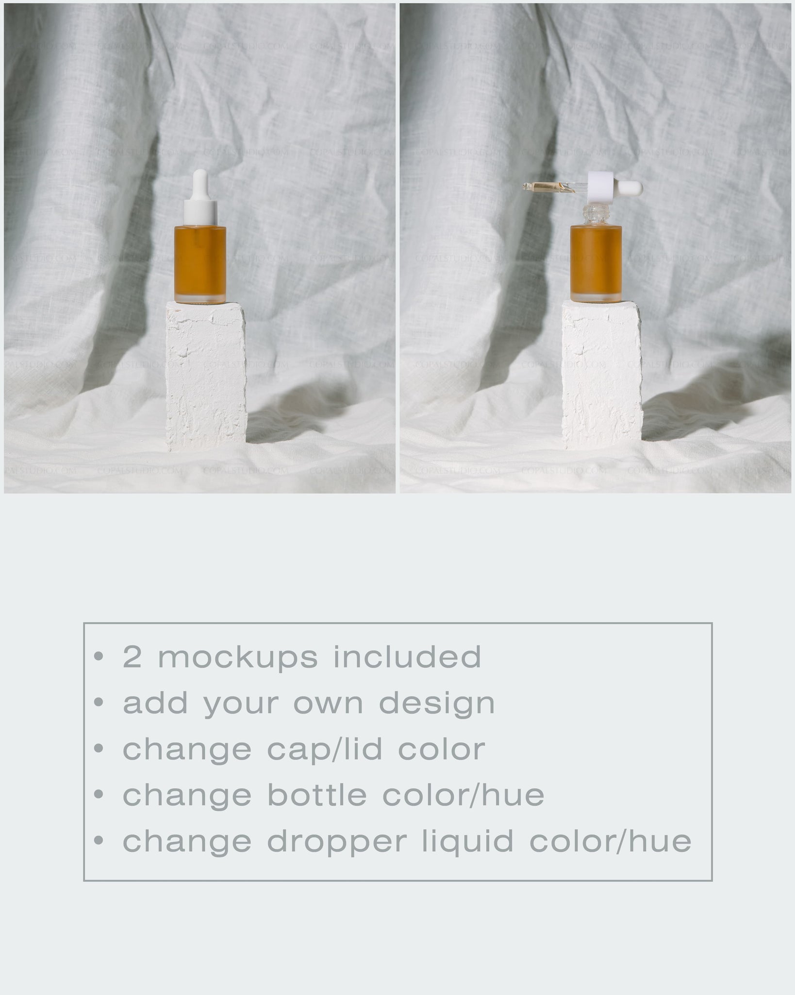 Frosted Glass Dropper Bottle Mockup No. 2 - Copal Studio Packaging Mockups For Designers
