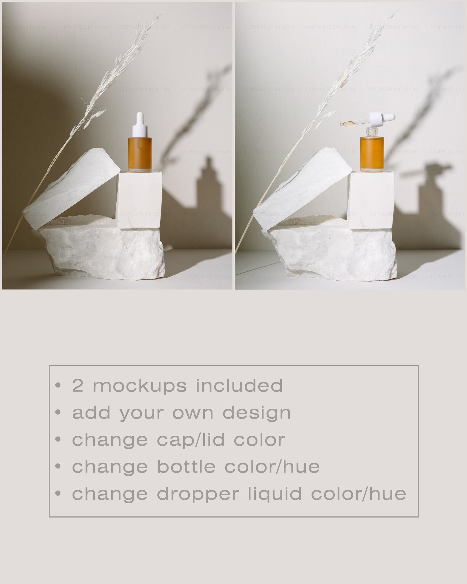 Frosted Glass Dropper Bottle Mockup No. 4 - Copal Studio Packaging Mockups For Designers