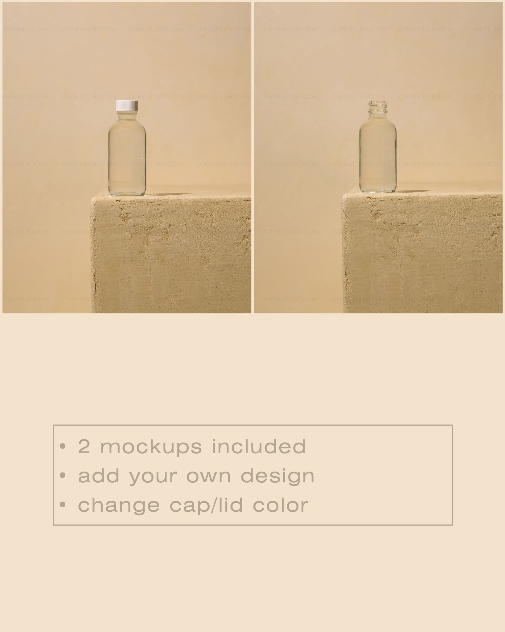 Round Glass Bottle Mockup No. 7 - Copal Studio Packaging Mockups For Designers