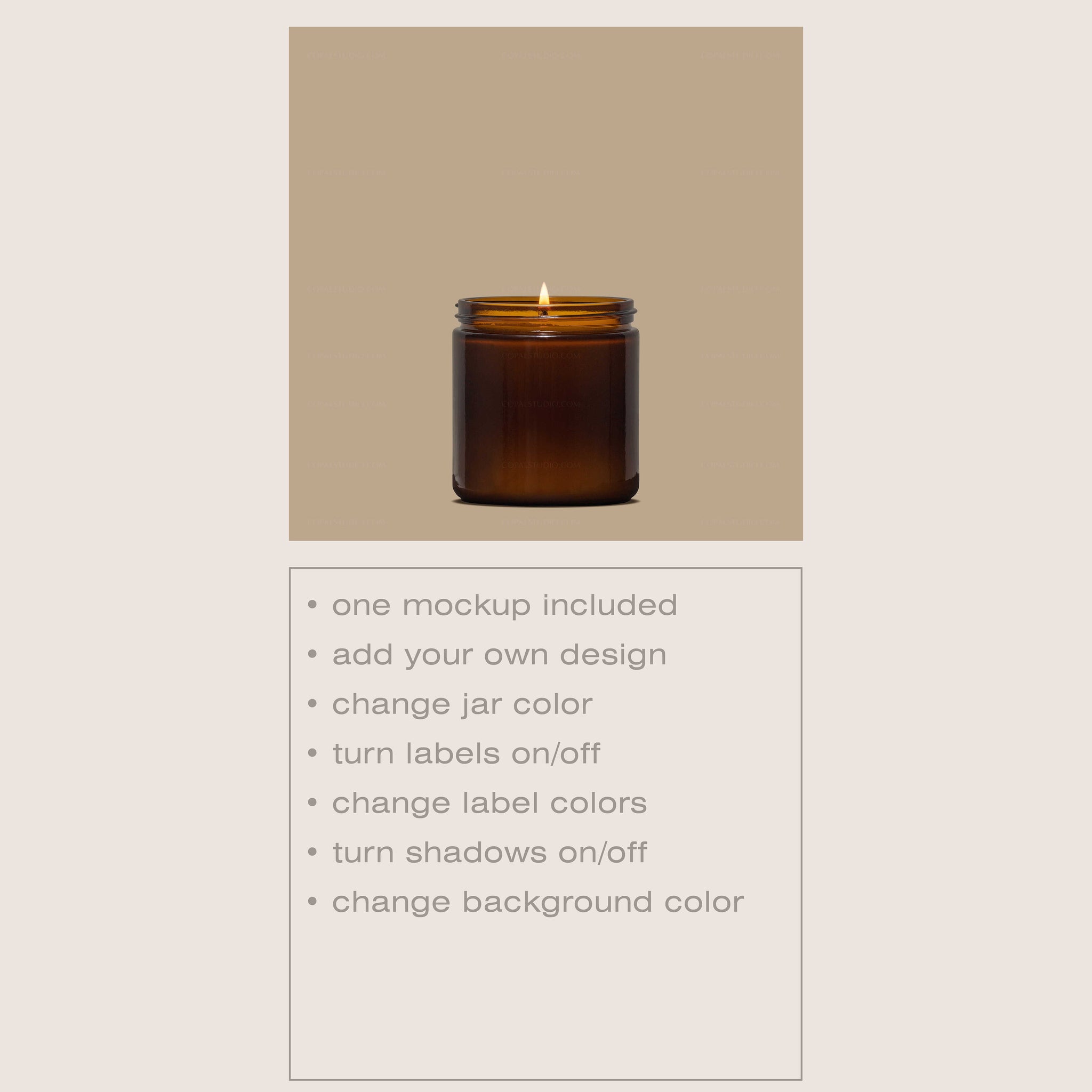 Amber Candle Jar Mockup - Copal Studio Packaging Mockups For Designers