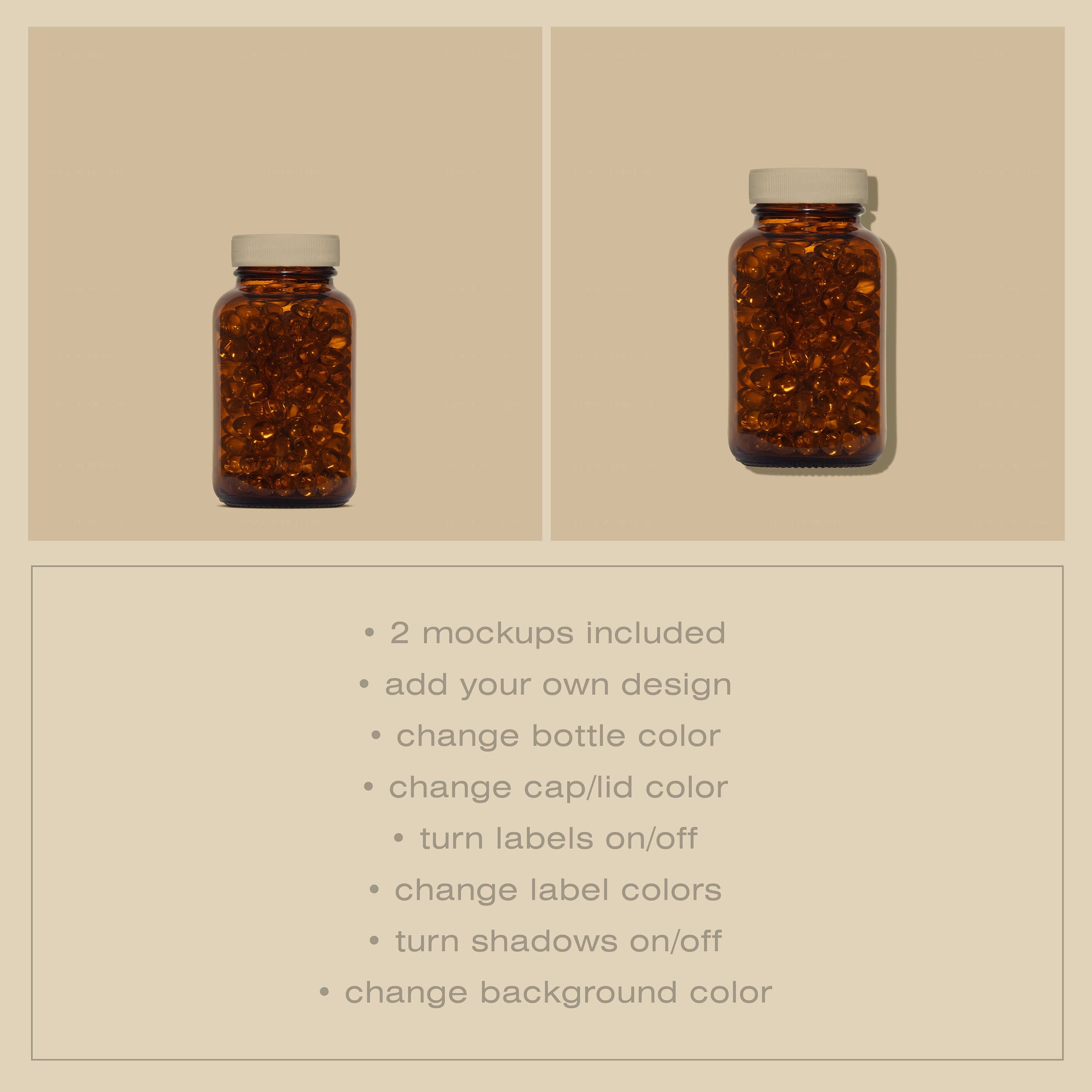 Amber Vitamin Bottle Mockup No. 6 - Copal Studio Packaging Mockups For Designers