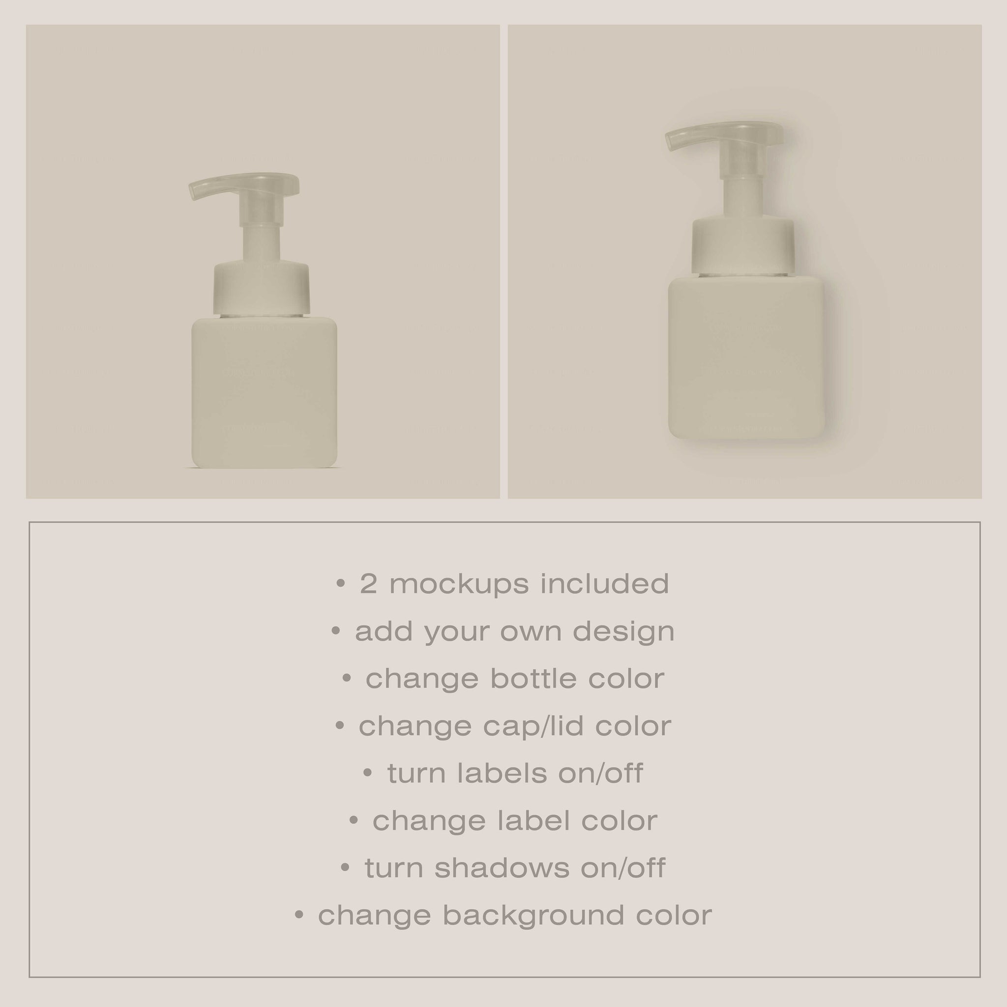 Square Pump Bottle Mockup - Copal Studio Packaging Mockups For Designers