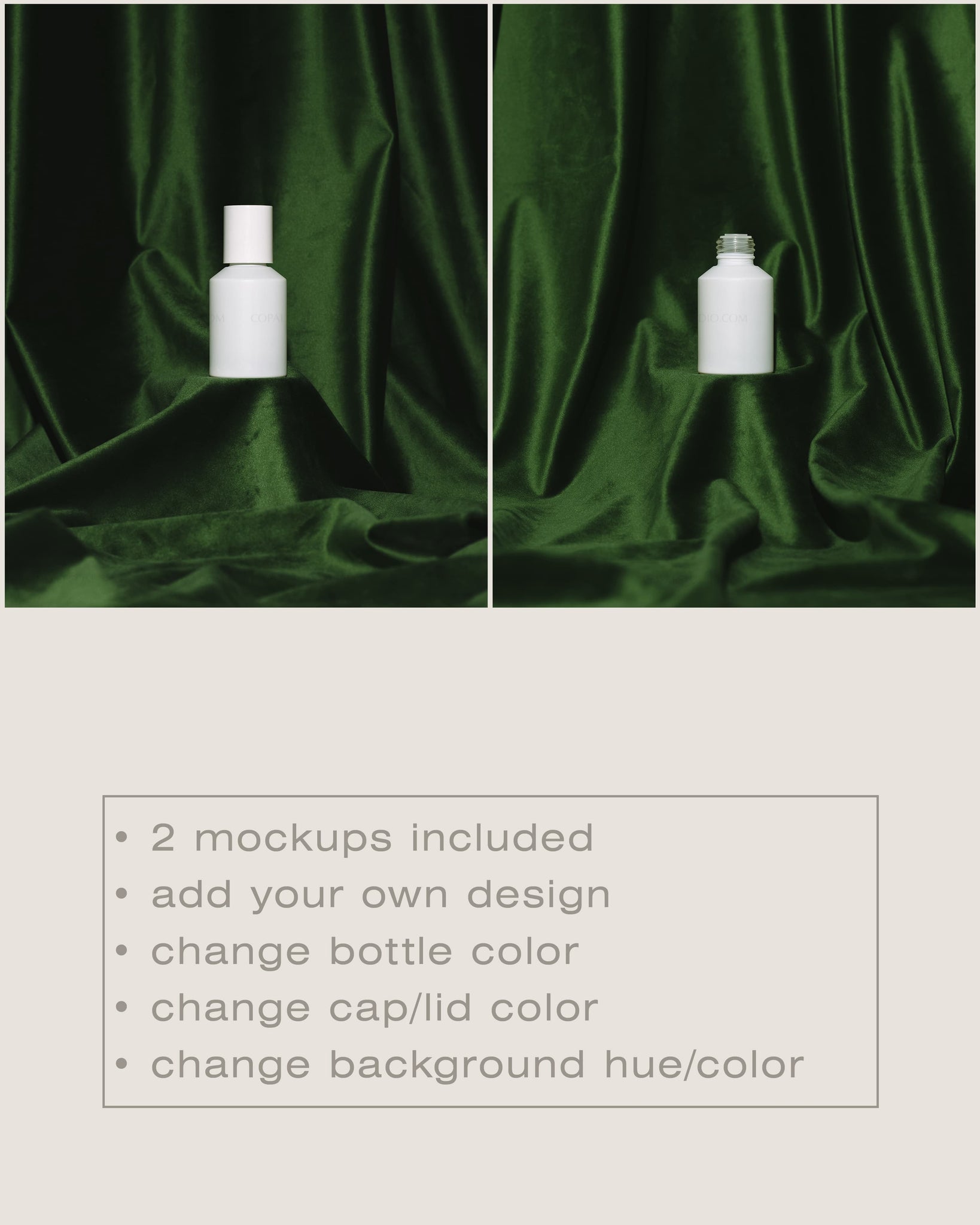 Round Cosmetic Bottle Mockup No. 5 - Copal Studio Packaging Mockups For Designers
