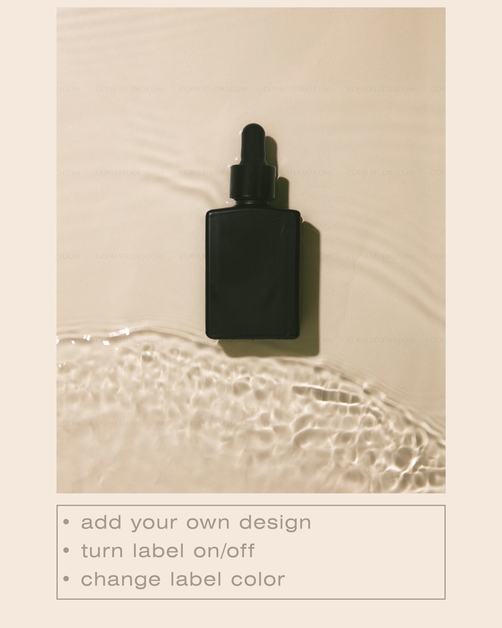 Square Black Dropper Bottle Mockup No. 17 - Copal Studio Packaging Mockups For Designers