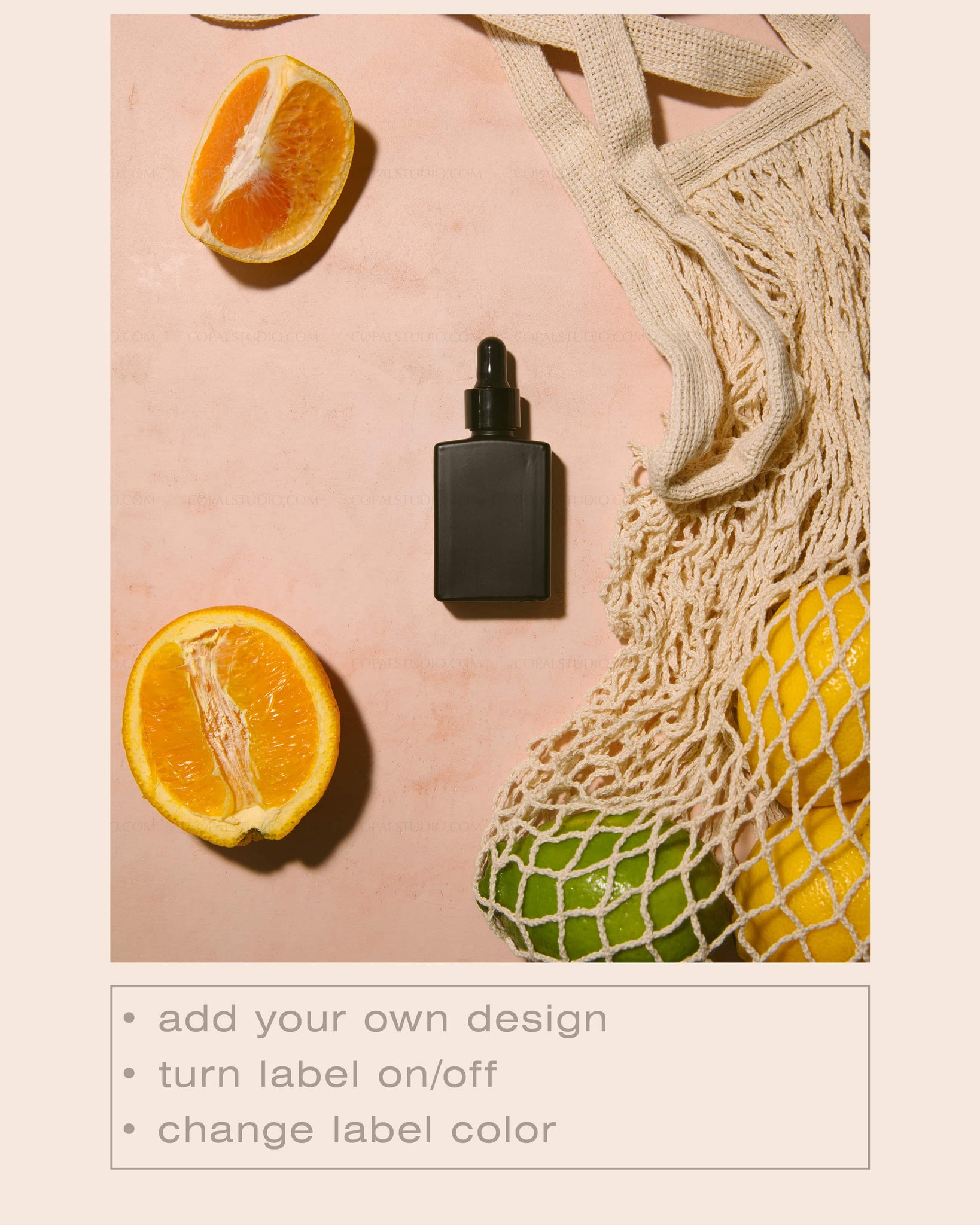 Square Black Dropper Bottle Mockup No. 13 - Copal Studio Packaging Mockups For Designers