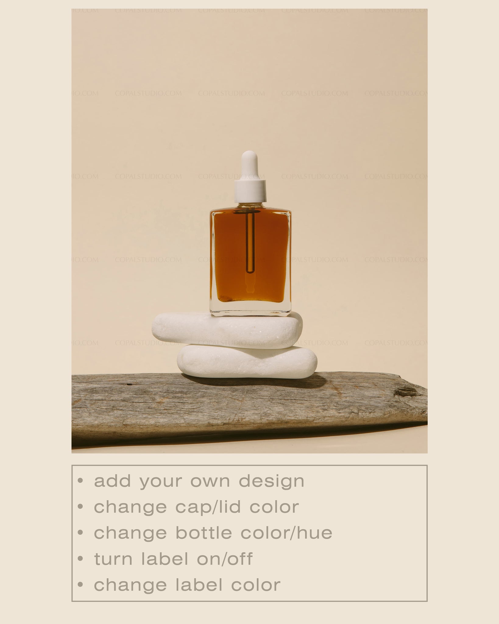 Square Glass Dropper Bottle Mockup No. 11 - Copal Studio Packaging Mockups For Designers