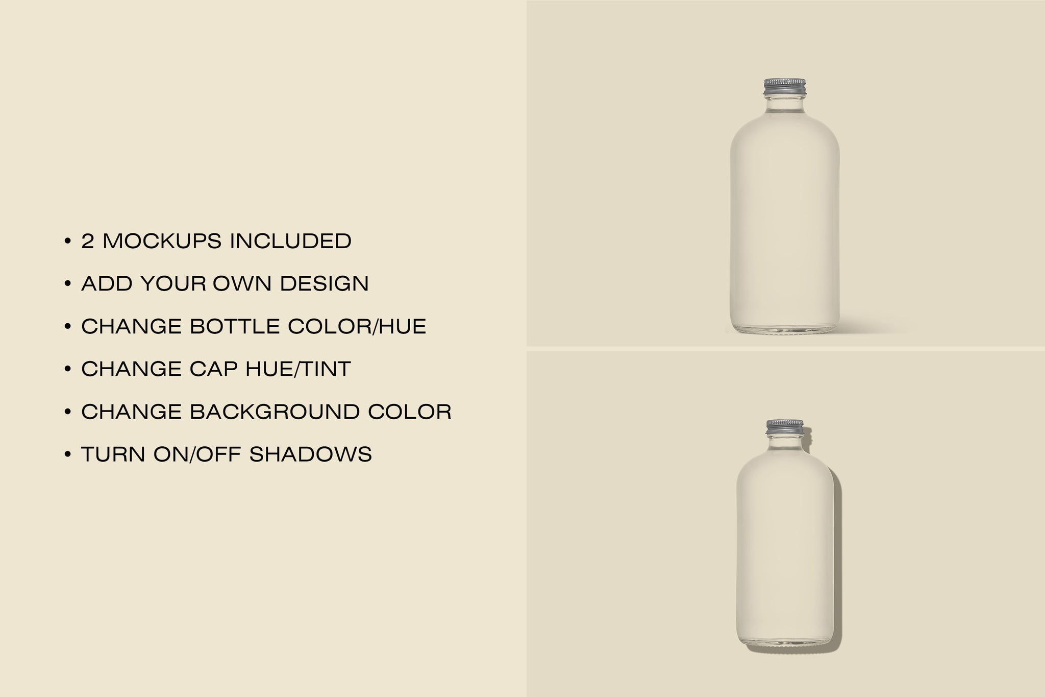Clear Glass Bottle Mockup - Copal Studio Packaging Mockups For Designers