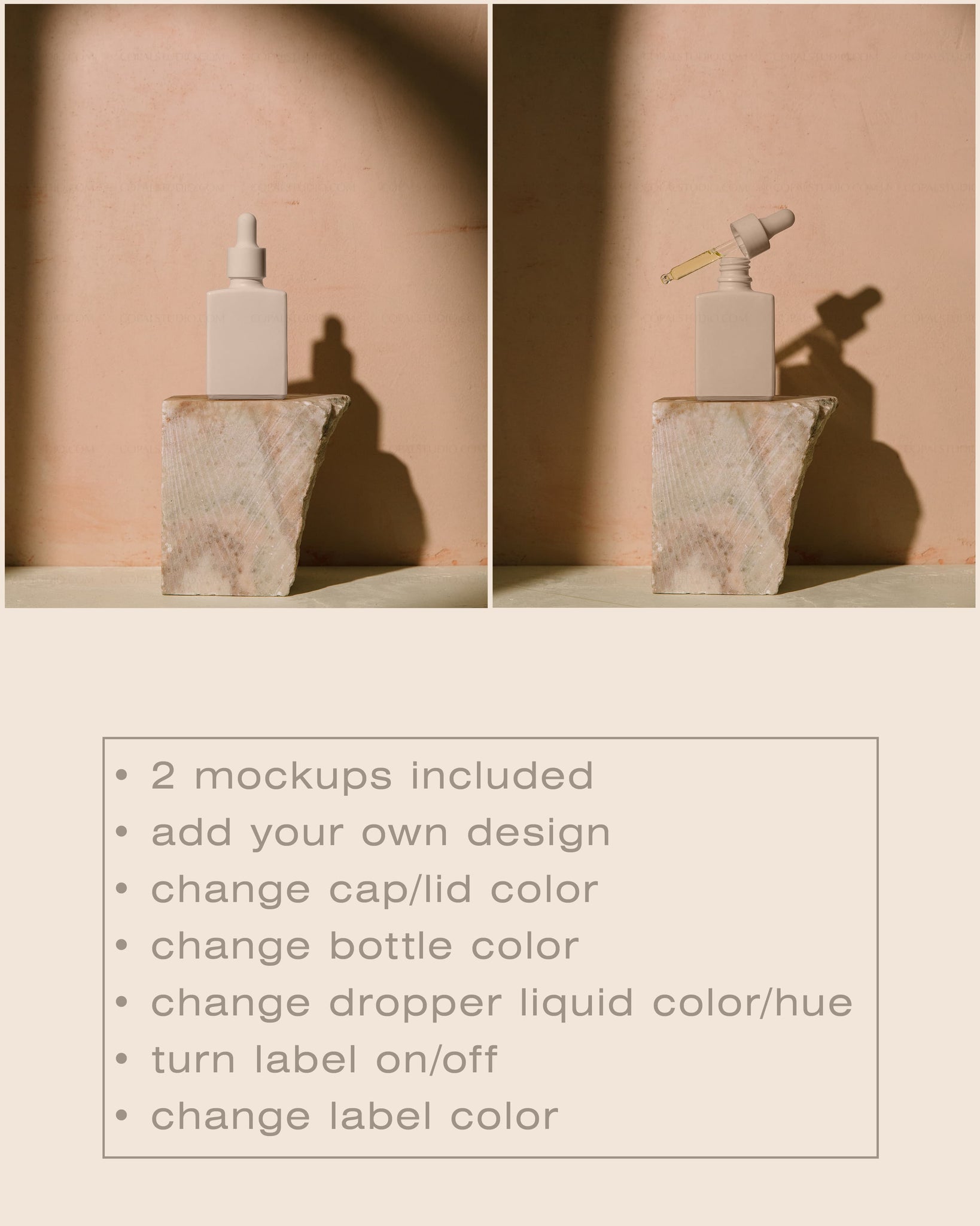 Square Dropper Bottle Mockup No. 1 - Copal Studio Packaging Mockups For Designers