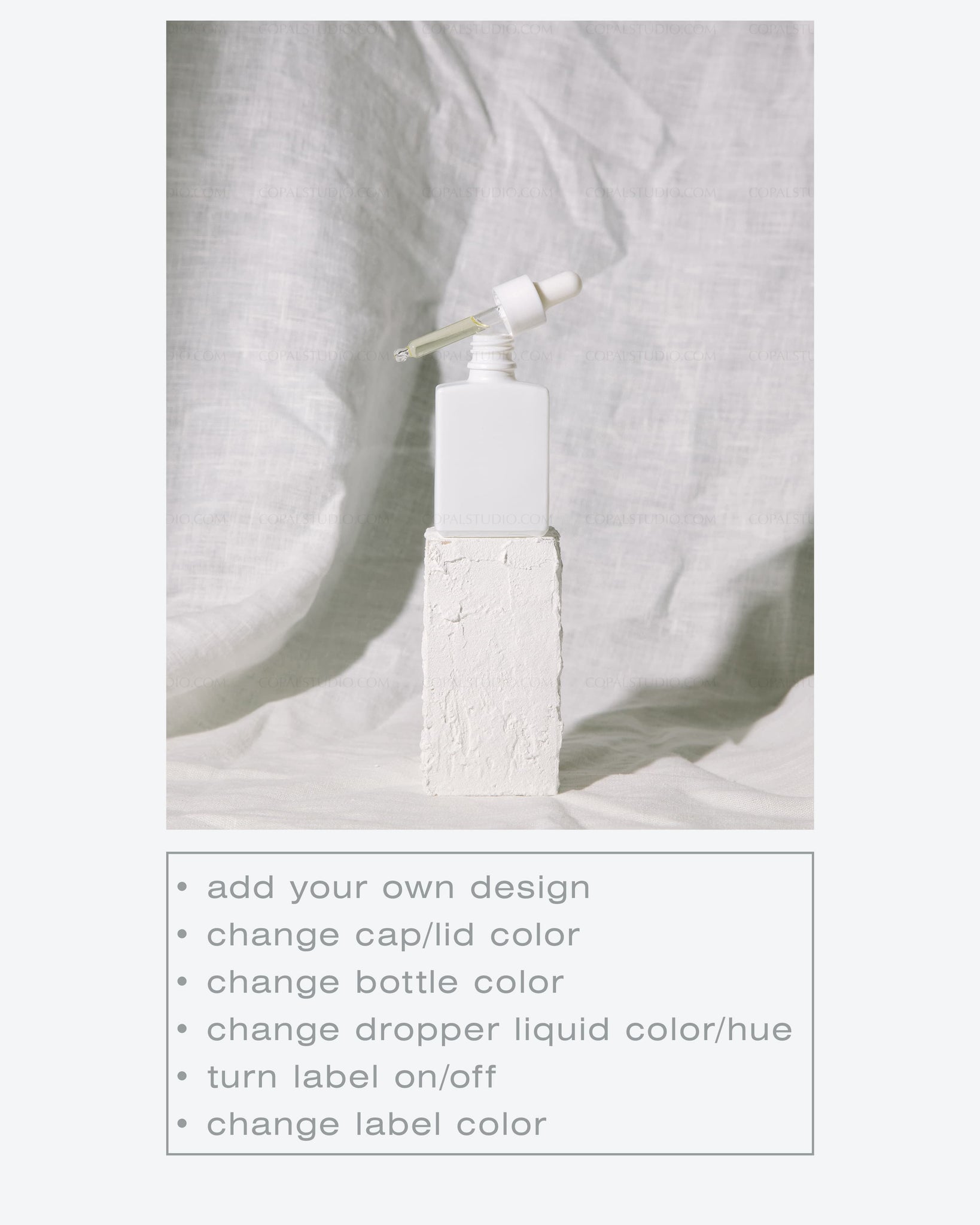Square Dropper Bottle Mockup No. 2 - Copal Studio Packaging Mockups For Designers