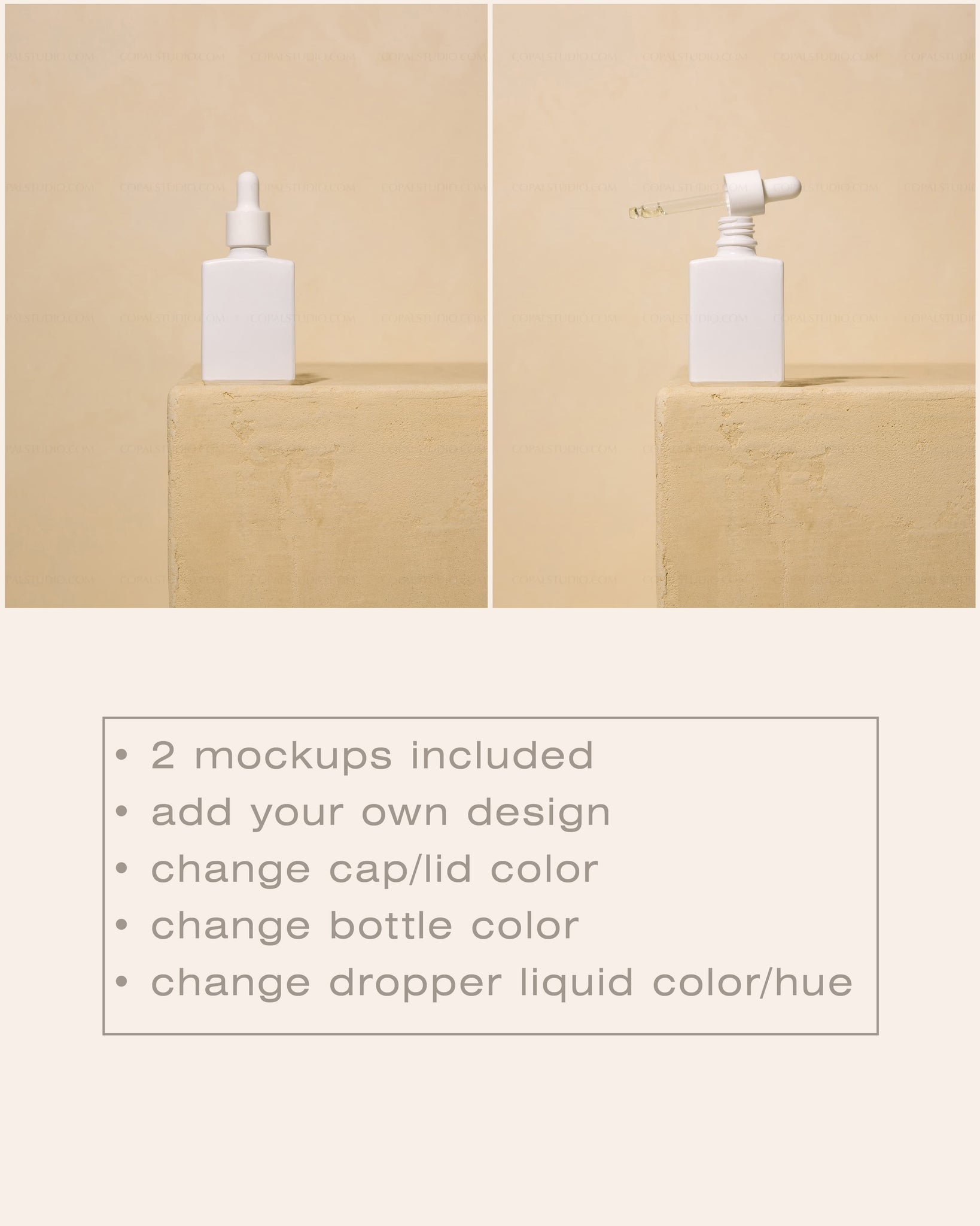 Square Dropper Bottle Mockup No. 7 - Copal Studio Packaging Mockups For Designers