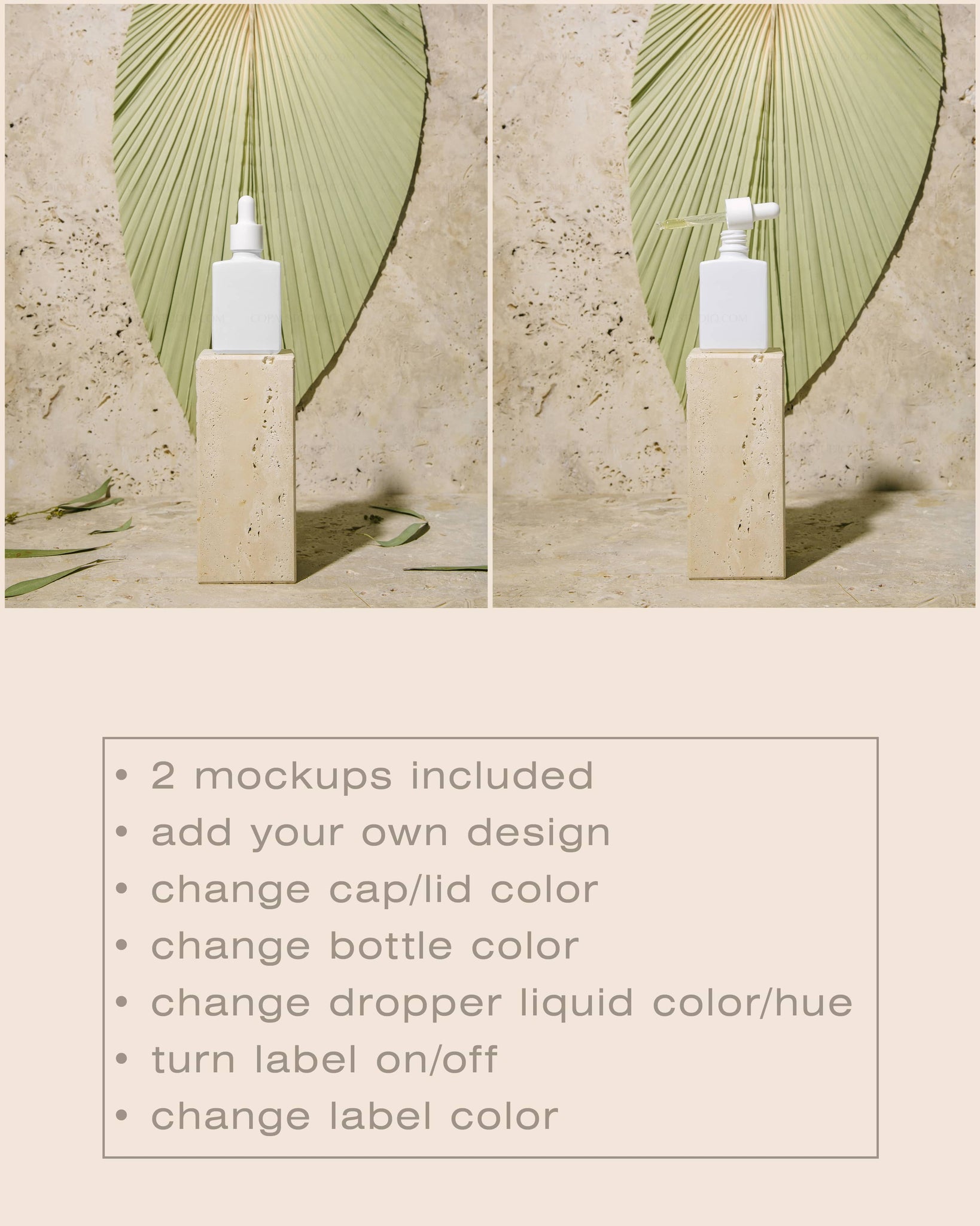 Square Dropper Bottle Mockup No. 9 - Copal Studio Packaging Mockups For Designers