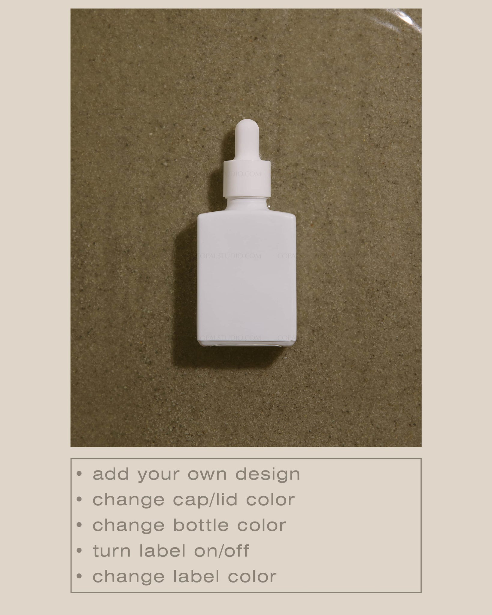 Square Dropper Bottle Mockup No. 16 - Copal Studio Packaging Mockups For Designers